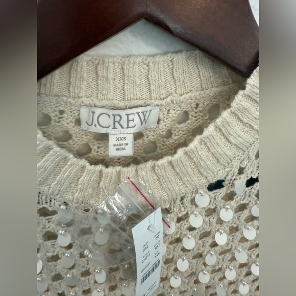 NWT JCrew Pointelle embellished short-sleeve sweater size XXS - Picture 5 of 7